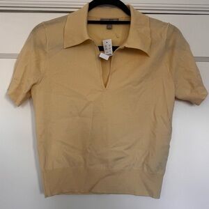 J. Crew Butter Yellow Collared Sweater